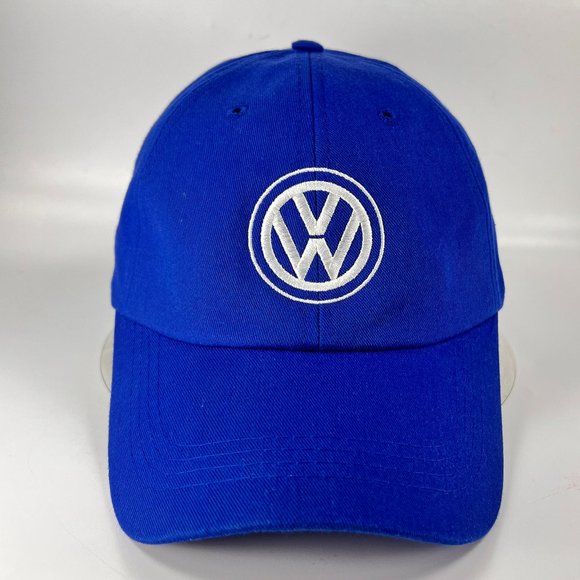 Dick Witham Volkswagen Strap Back Cap Hat Blue Baseball Emblem VW Logo Mens - Picture 1 of 13